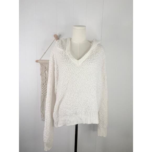 POL Popcorn Hooded Sweater Size Large White - Picture 5 of 11